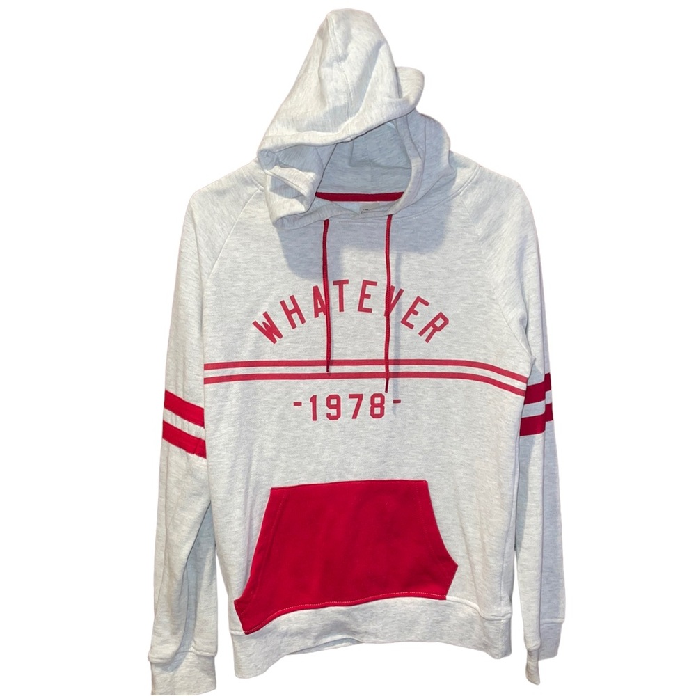 NWOT EMPYRE - Women's Medium - "WHATEVR" 1978 Hoodie - Grey and Red Soft NEW